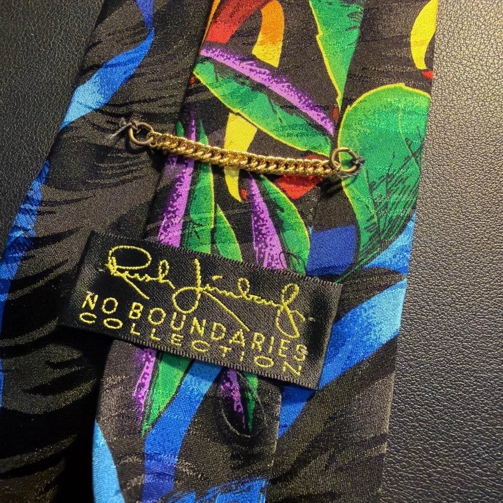 RUSH LIMBAUGH No Boundaries Mens 100% Silk Necktie USA Colorful Floral